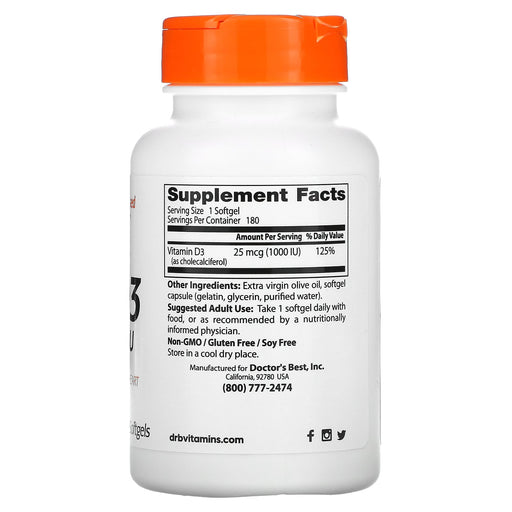 Softgels/25 mcg/180 Count