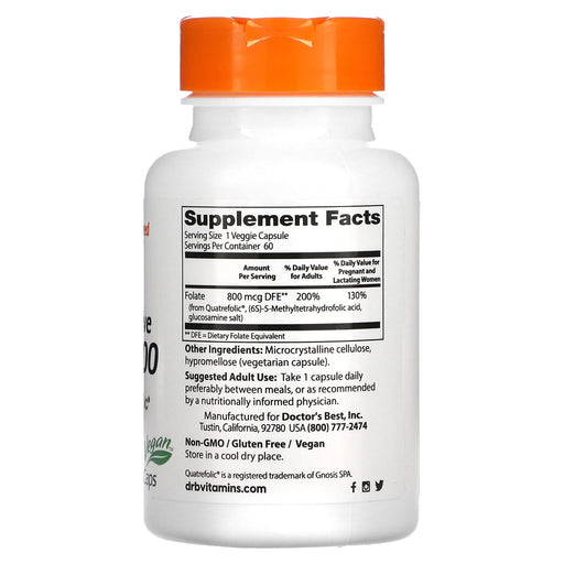 Veg. Capsules/800 mcg/60 Count