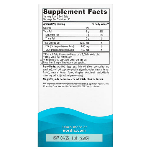 Softgels/640 mg/180 Count