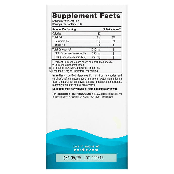 Softgels/640 mg/120 Count