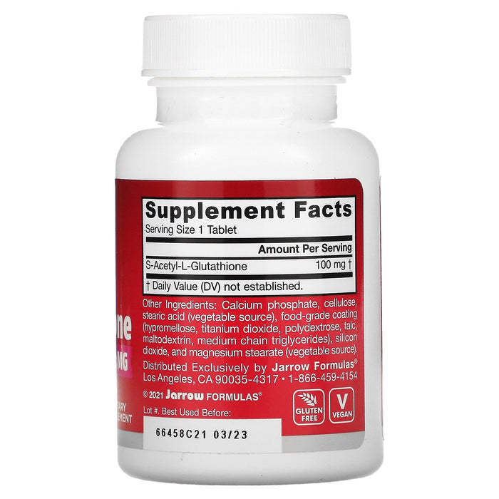 jarrow l glutathione S-Acetyl L-Glutathione 100 mg, 60 Tablets Jarrow Formulas S-Acetyl L-Glutathione 60
